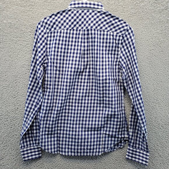 UNTUCKit Shirt Womens Blue White Gingham Check Belleza Button Up Size 2… - Picture 6 of 7
